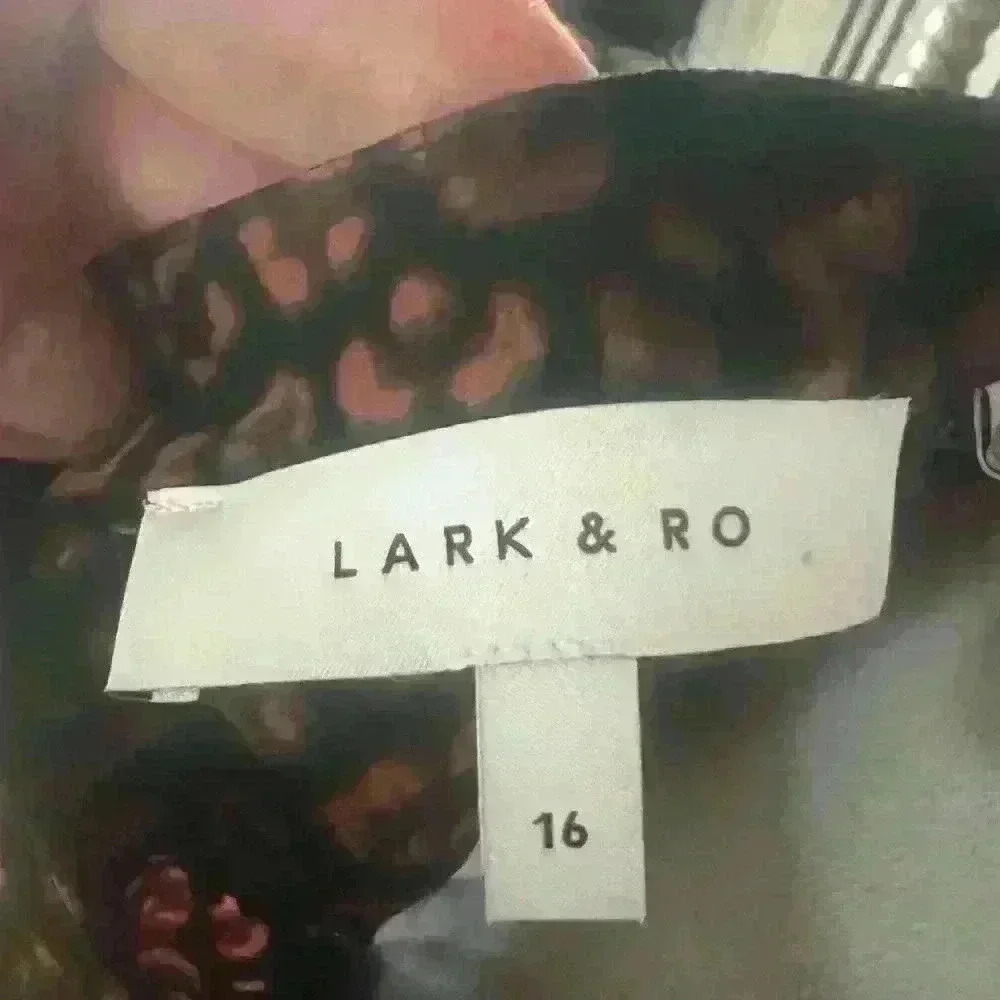 Lark and Ro blouse 16. NWT Animal print Black Brown long sleeve lightweight airy - Picture 9 of 10